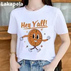 Футболка женская Harajuku Kawaii, белая, с круглым вырезом и коротким рукавом
