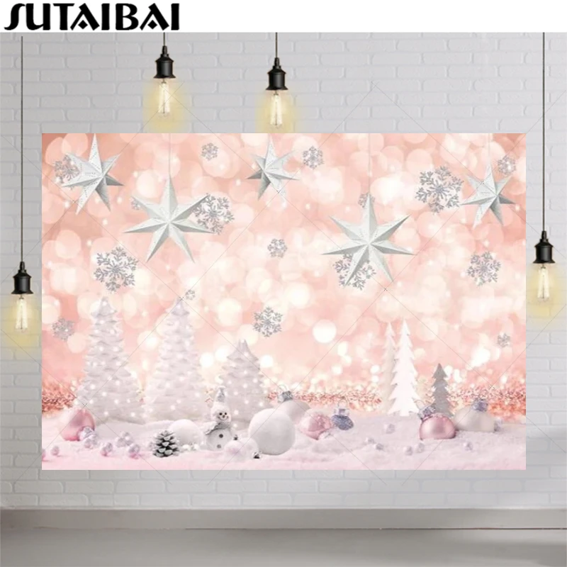 

Christmas New Year Holidays Background Stars Glitter Bokeh Winter Snowflake Lights Photo Shooting Baby Portrait Photo Backdrops