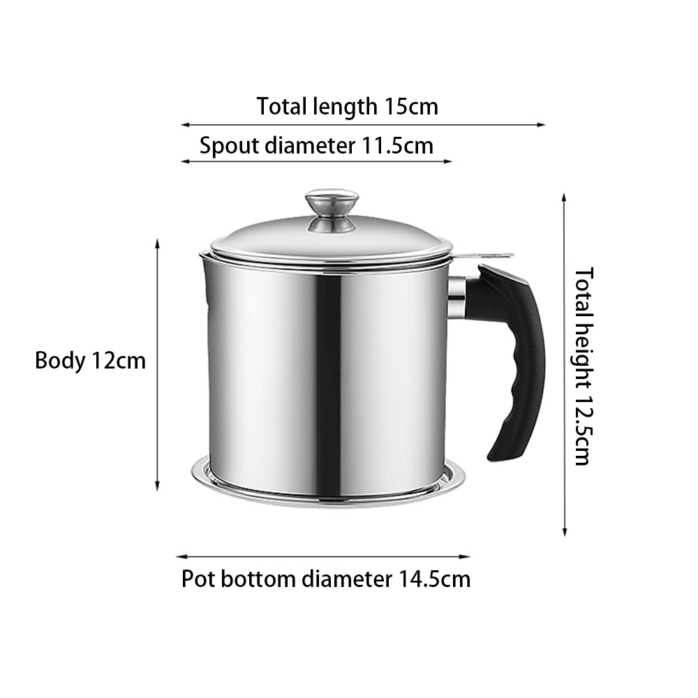 

304 Stainless Steel Oil Filter Pot Storage Oil Bottle Kitchen Leak-proof Oil Pot Filter Mesh Oil Pot kitchen Tools Accessories