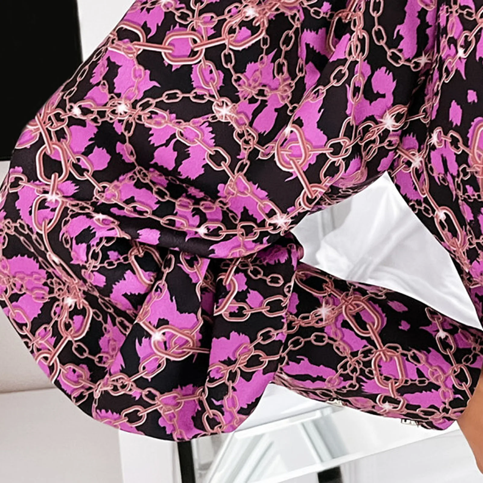 

HOT SALESNew Arrival Women Long Puff Sleeve Solid Color/Print Ruffle Hem Belt Party Mini A-line Dress