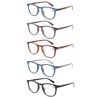 turezing 5 pack reading glasses spring hinge men and women classic round frames reader eyeglasses 0 5 1 5 1 75 2 0 2 5