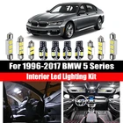 Светодиодный комплект для внутреннего освещения BMW, 5 серий, E39, E60, E61, F10, F11, M5, без ошибок, SMD, белый, прозрачный, синий (1996-2017)