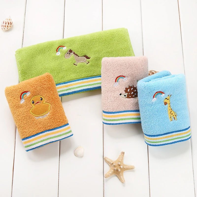 1/3pcs/8pcs/lot Cotton Face Towel For Kids And Adults Embroidery Pattern Face Towel Soft Absorbent Family Towel Family Towel Set