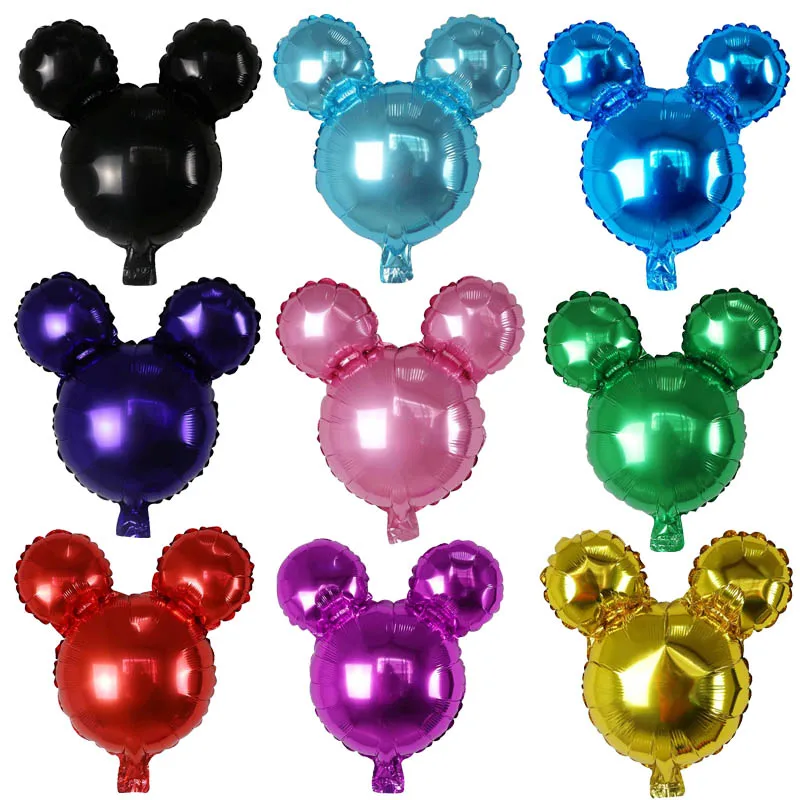 

50pcs/Lot Mini Mickey Minnie Head Foil Balloons Boy Girl Baby Shower Cartoon Balloon Children Birthday Party Decoration Supplies
