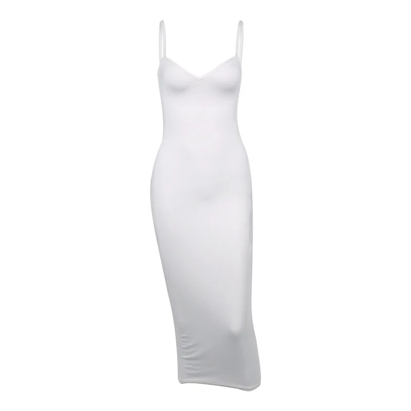 

2021 Summer New Women's Sexy Fashion Party Solid Color Halter Strap Bag Hip Long Skirt Dress Women Harajuku Dress