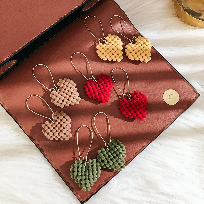 Серьги в форме сердца серьги из ткани модные для женщин|Серьги-подвески| |