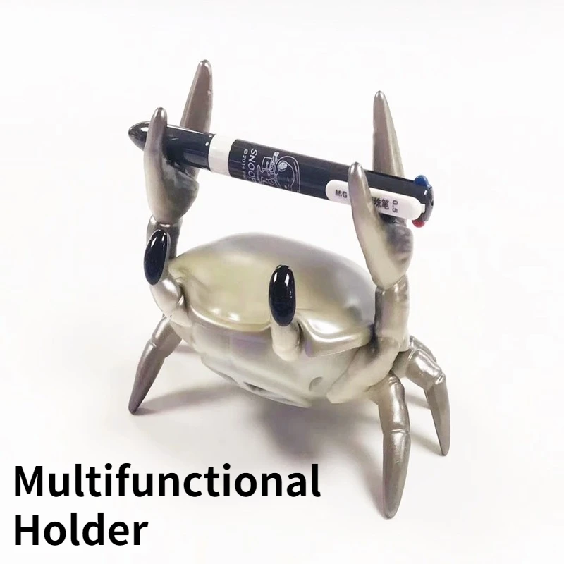 creative phone holder crab pen holder mobile stand with bluetooth compatible speaker support tf card standing desk decoration free global shipping