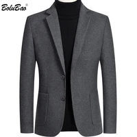bolubao men blazer brand lined solid color mens slim fit suit high quality lattice korean version tuxedo blazers male