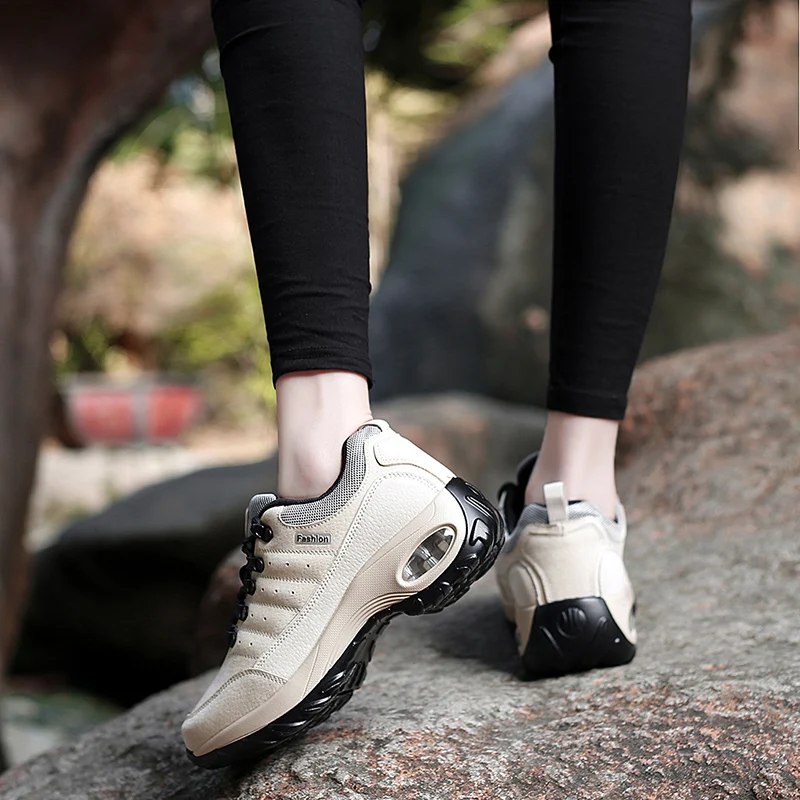 

New Women Fashion Sneakers Air Cushion Sports Shoes Pu Leather Shoes Outdoor Walking Jogging Shoes Female Trainers