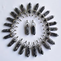 natural black shimmerstone pillar shape charms point chakra pendants for jewelry making 30pcslot wholesale free shipping