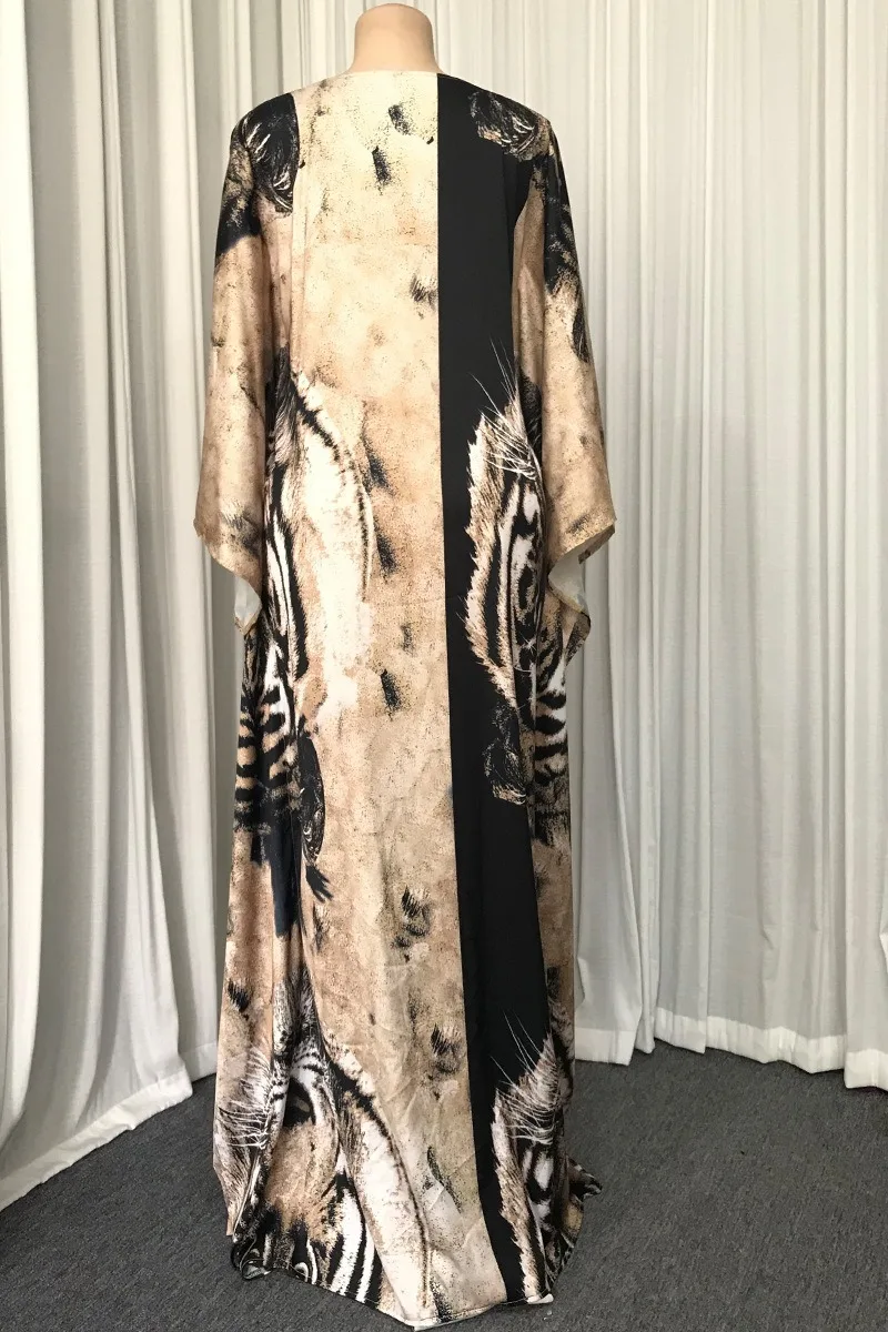 Африканская абайя с принтом Дашики платье рукавом летучая мышь хиджаб свободный