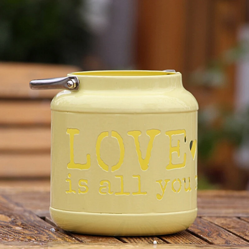 Горячая продажа пасторальный стиль ваза полый любовь торшер подсвечник хранения