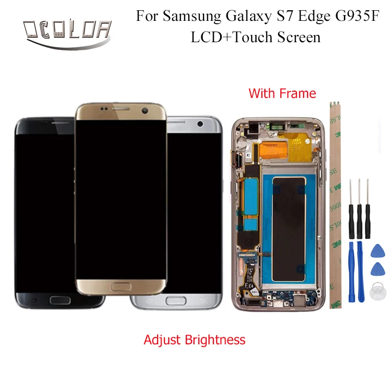Ocolor для samsung Galaxy S7 Edge G935F ЖК дисплей и сенсорный экран 5 ''с рамкой в сборе