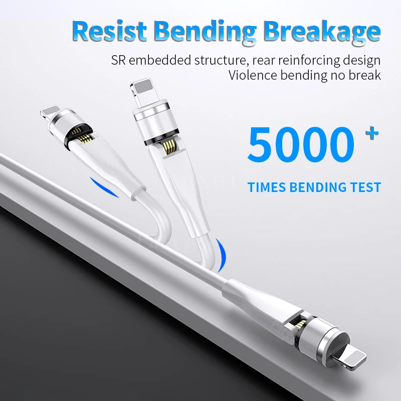 540 Угол Вращающийся Магнитный USB кабель Micro Type C Зарядка для iPhone 11 Pro Max XS Samsung Xiaomi