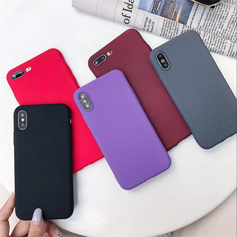 

Matte Phone Case For Xiaomi Redmi Mi 9 9SE 10 Note 7 7A 8 8A 8T 9 9s Pro MAX K30 K20 Pro Soft TPU Silicone Solid Color Back Capa