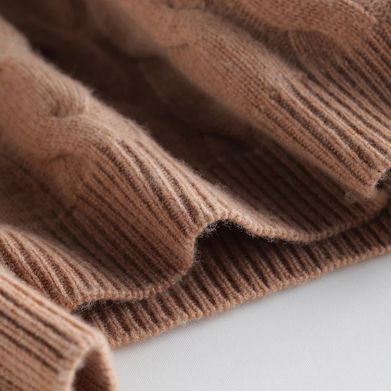 

2020 Autumn and Winter new round neck sweater women's 100% woolen sweater knitted twist wool loose lazy base shirt