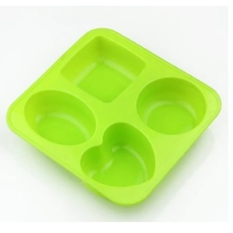 Форма для мыла с 4 полостями круглая овальная квадратная геометрическая форма