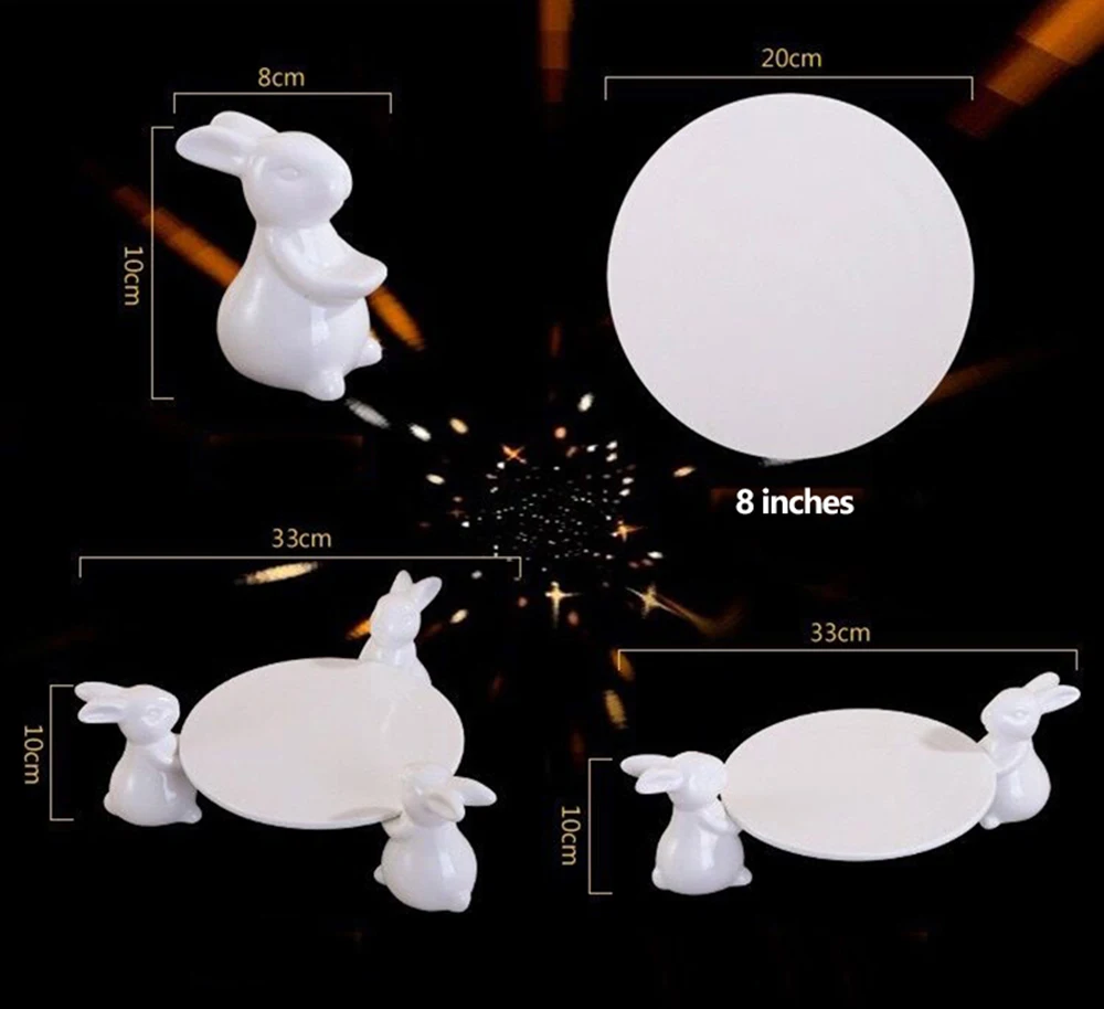 Керамическая тарелка в виде кролика фарфоровая обеденные тарелки подставка для