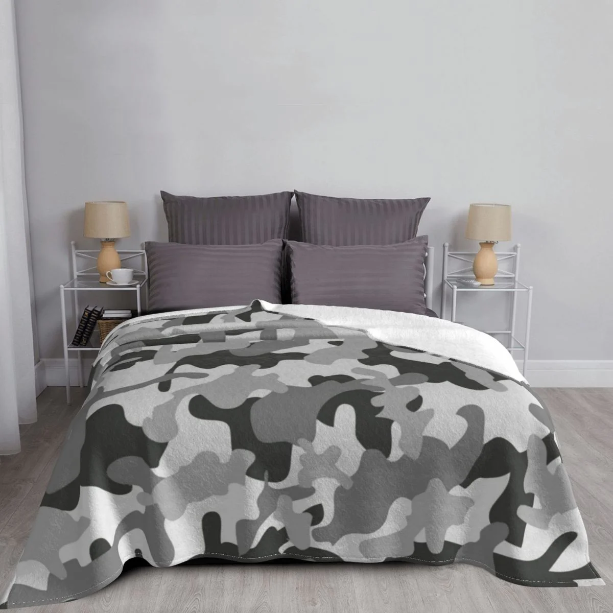 Камуфляжное военное серое камуфляжное одеяло Фланелевое весенне-осеннее мягкое