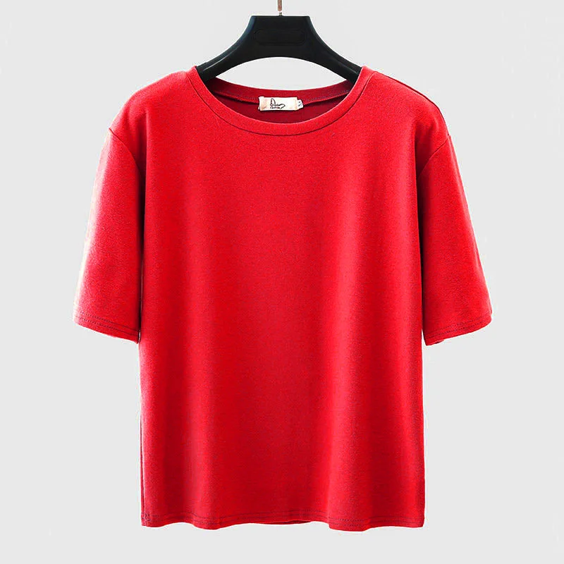 

2021 New High quality fashion casual breathable women's short sleeve soft T-shirt