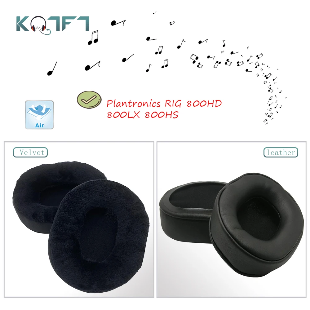

KQTFT 1 Pair of Velvet Replacement EarPads for Plantronics RIG 800HD 800LX 800HS Headset Ear Pads Earmuff Cover Cushion Cups
