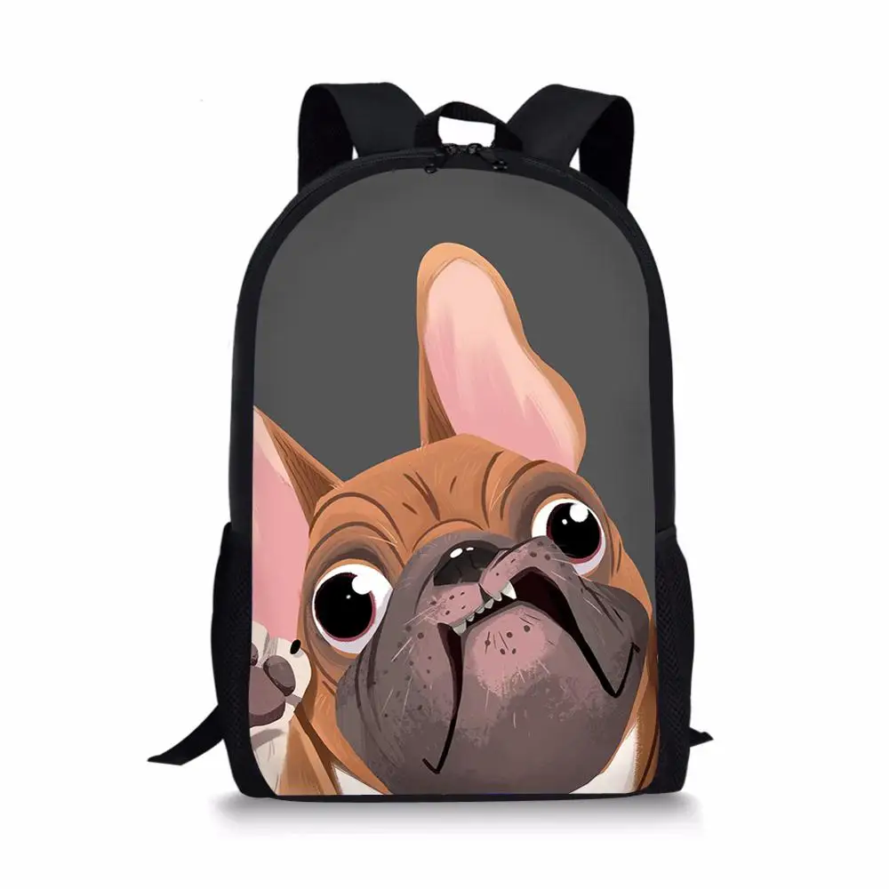 Kids School Bags Bulldogs Prints Pattern Children's Travel Backpack Cartoon Animal School Toddler Backpack for Boys