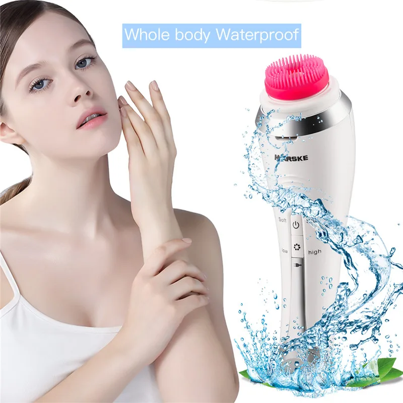 5 в 1 Очищающая щетка для лица Sonic Vibration Silicone Deep Skin Pore чистки угрей моющийся
