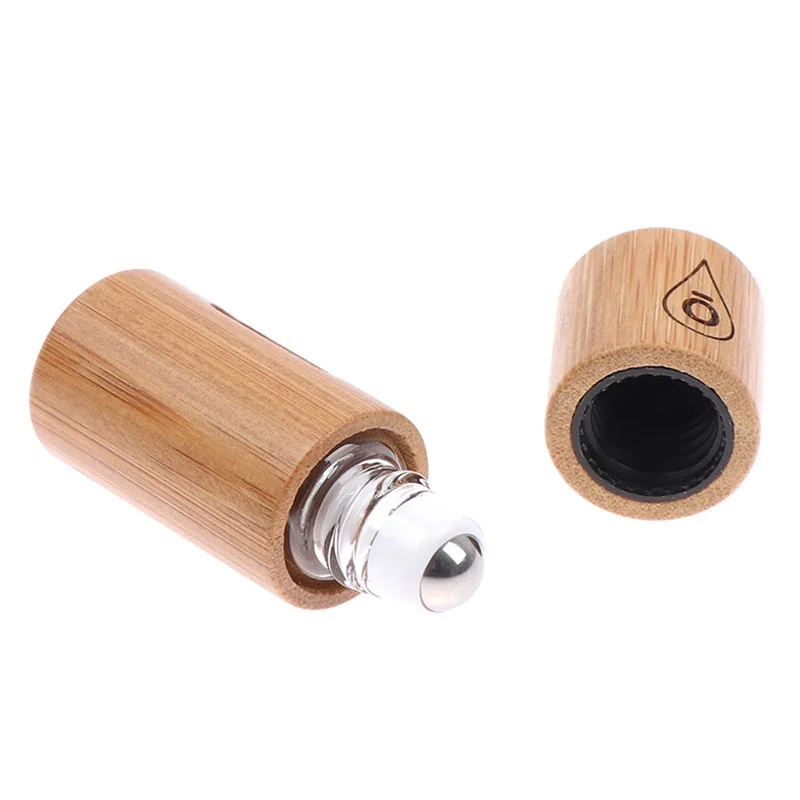 

1PC 10ml/3ml Aromatherapy Bottle On Ball Perfume Bamboo Wood Bottle Stainless Roll Perfume Oil Roller Bottle