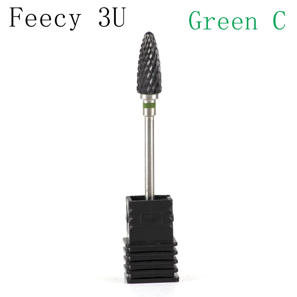 Feecy 3U Green C Фрезерный резак для маникюрных инструментов, красочный керамический сверло для ногтей, Электрический вращающийся инструмент для педикюра, маникюрный станок, аксессуары - Цвет: Feecy 3U Green C