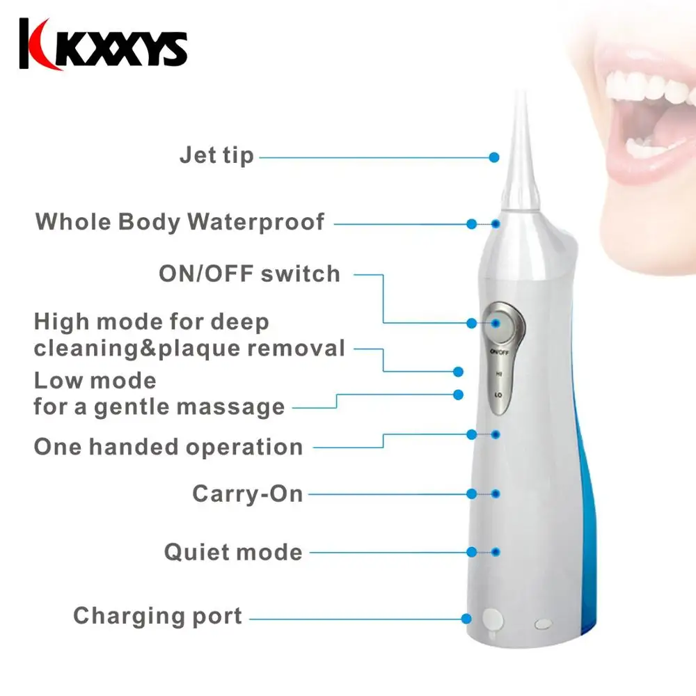 Fili Portatile Irrigatore Orale Dentale e cotoni per ricamo USB Ricaricabile A Getto D'acqua Tooth| |