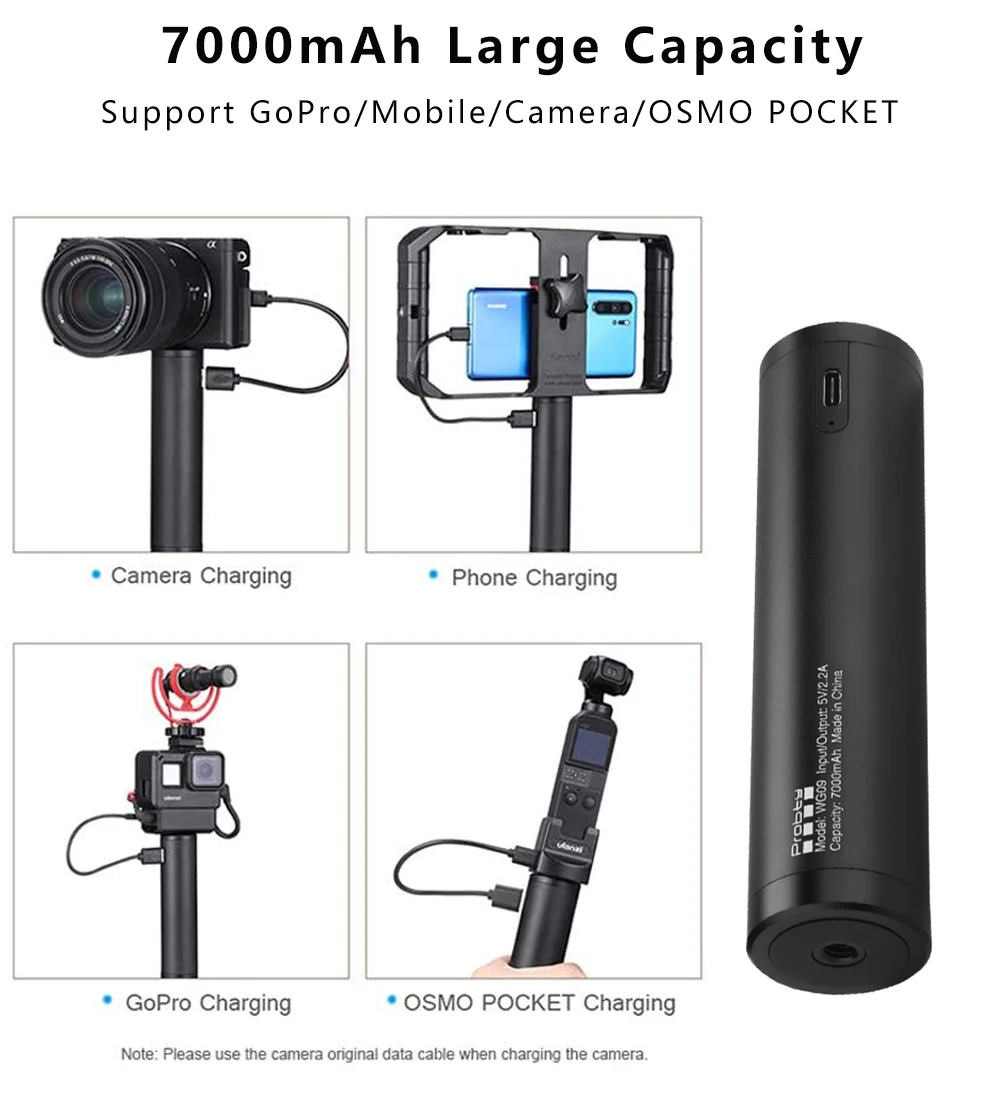 Портативное зарядное устройство WG09 7000 мАч с ручным зарядным портом типа C