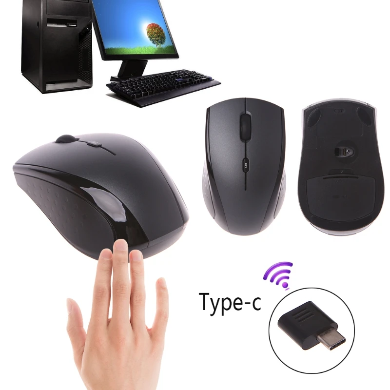 USB Type C 2.4G Wireless Mouse Ergonomic 800/ 1200/ 1600 DPI for Macbook Pro | Компьютеры и офис