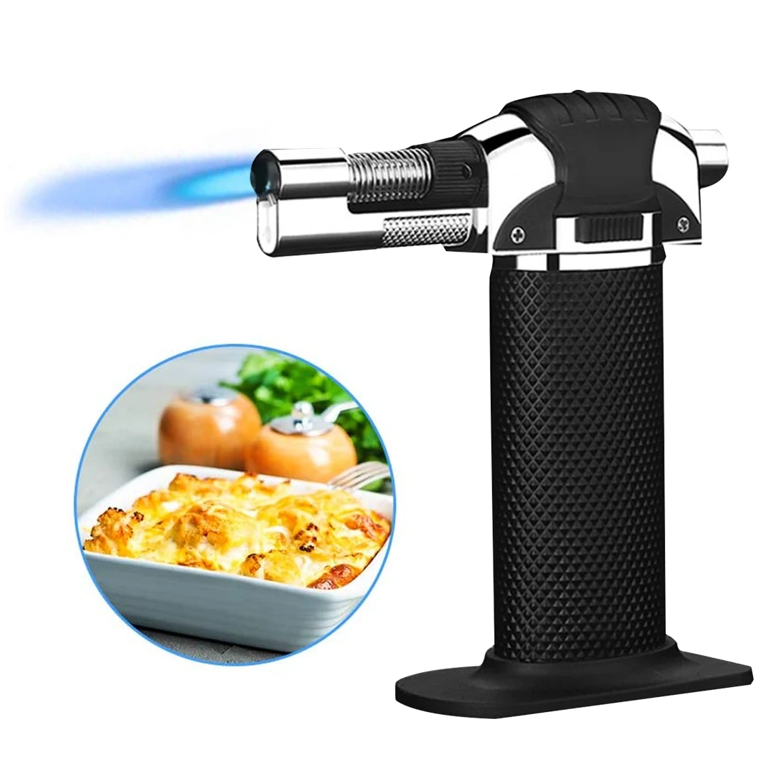 

Portable Gas Torch Metal Welding Gun Butane Lighter Burning Electricity Lighter BBQ Brazing Adjustable Flame Inflated Flame Gun