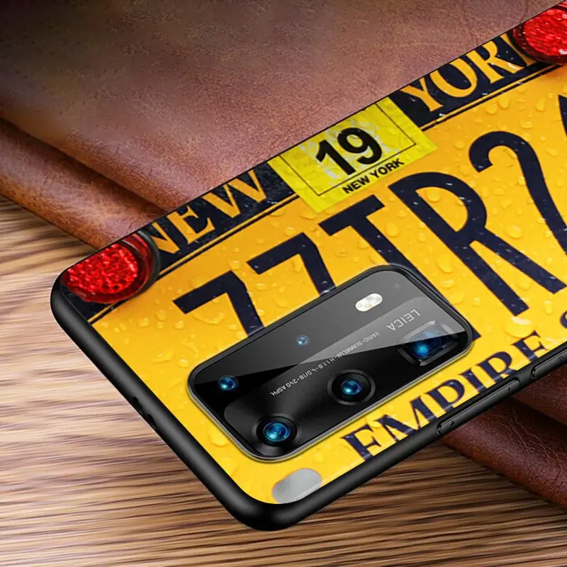 

Retro World License Plate For Huawei P Smasrt 2018 2019 2020 2021 Smart S/Z Smart Plus Smart Pro Black Soft Cover Phone Case