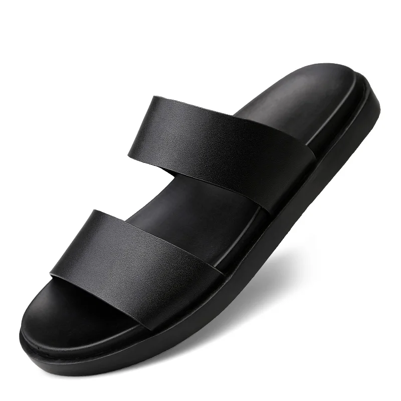 

Classic Brand Casual Flat Men Slippers Men Sandals Luxury Designer Slides Flip Flops Leather Shoes