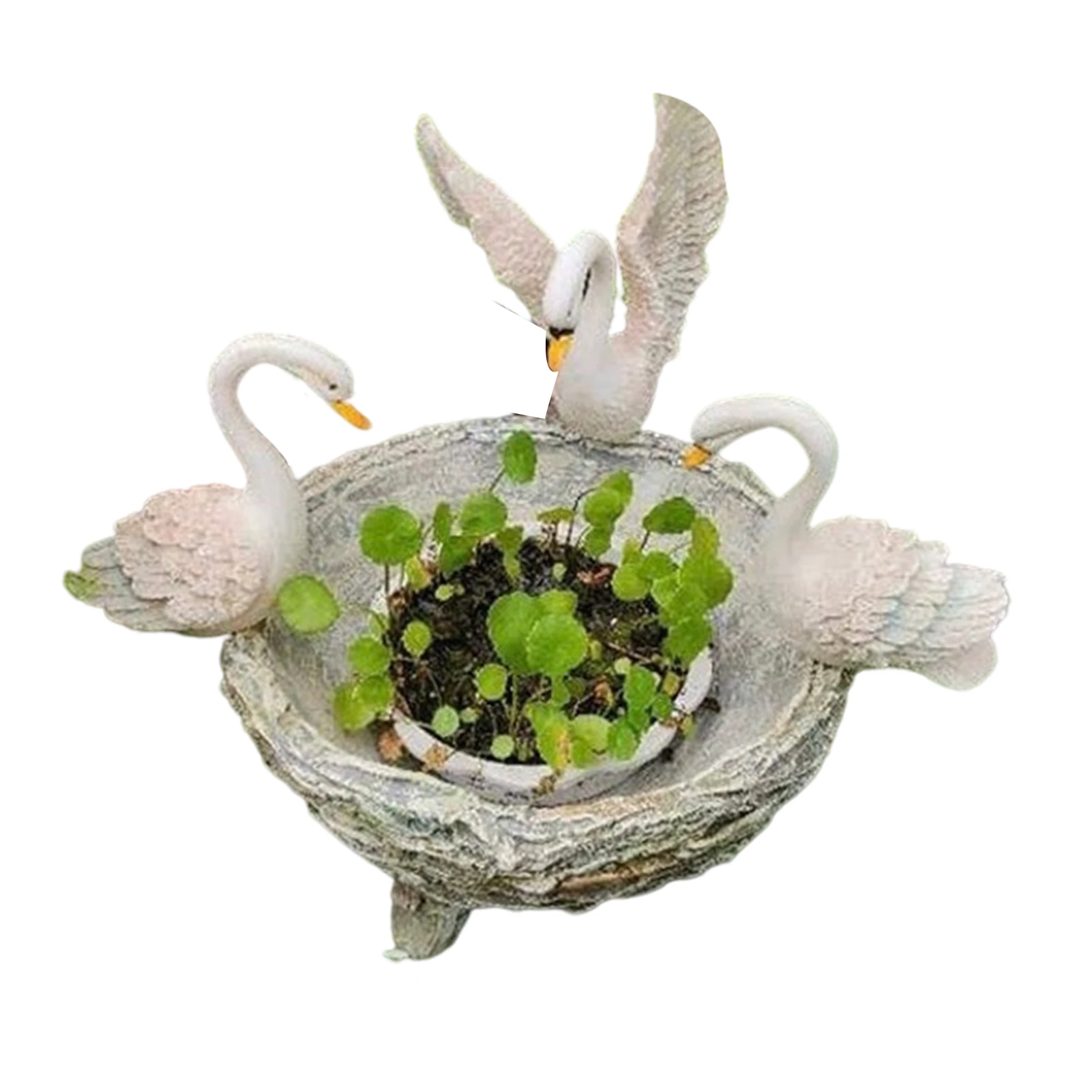 

Resin Swan Ornament Creative Micro Landscape Rockery Furnishings for Outdoor Garden Courtyard Decoration AUG889
