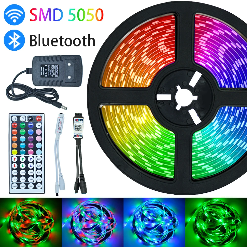 

Led Light Strip Luces Led RGB 5050 SMD 2835 Bluetooth WiFi Waterproof Changing Flexible Ribbon Tape Diode DC 12V 5M 10M 15M 20M