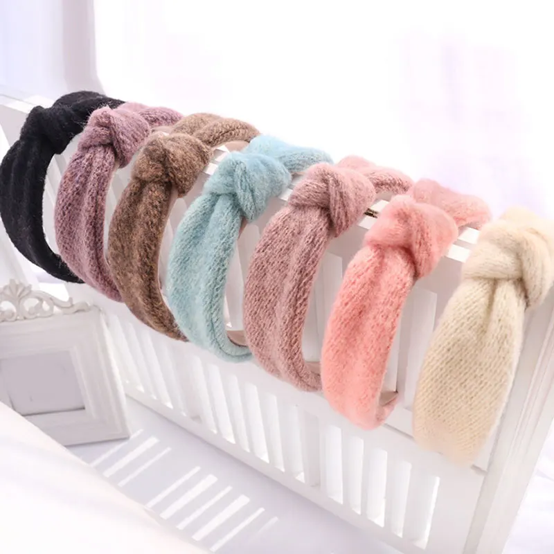 

Ободок для волос Женский, осенне-зимний, вязаный, однотонный