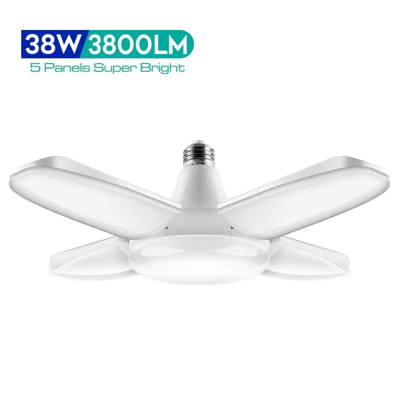

38W 52LED Garage Lights Deformable Led Garage Lights Led Garage Ceiling Lights With 4 Ajustable Panels Industrial Lighting