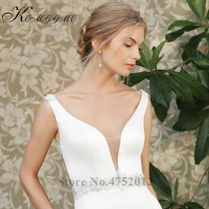 KOMGGMO простой дизайн свадебное платье трапециевидной формы со шлейфом Vestidos De Novia