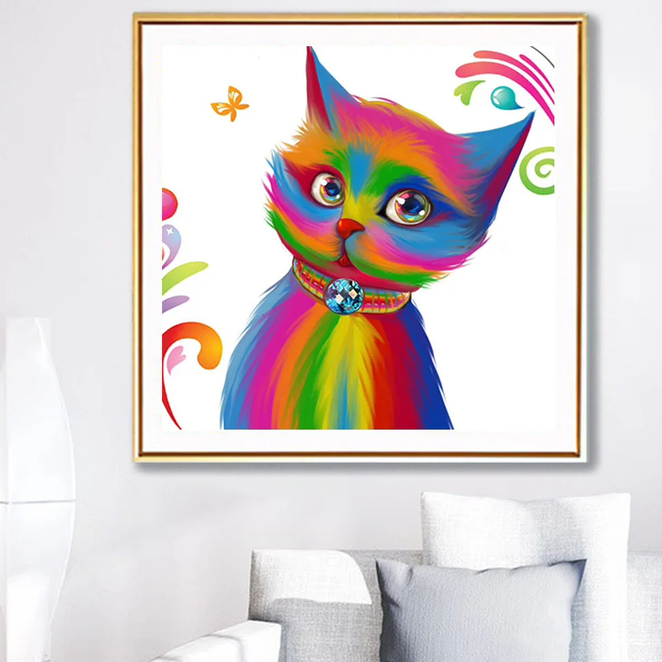 Набор для алмазной вышивки Кот картина из квадратных страз 5D сделай сам