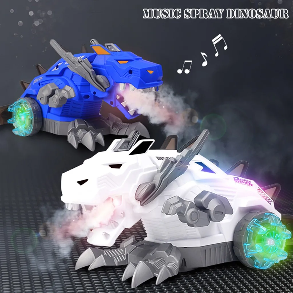 Электрическая игрушка динозавр с распылителем робот питомец музыкой светильник