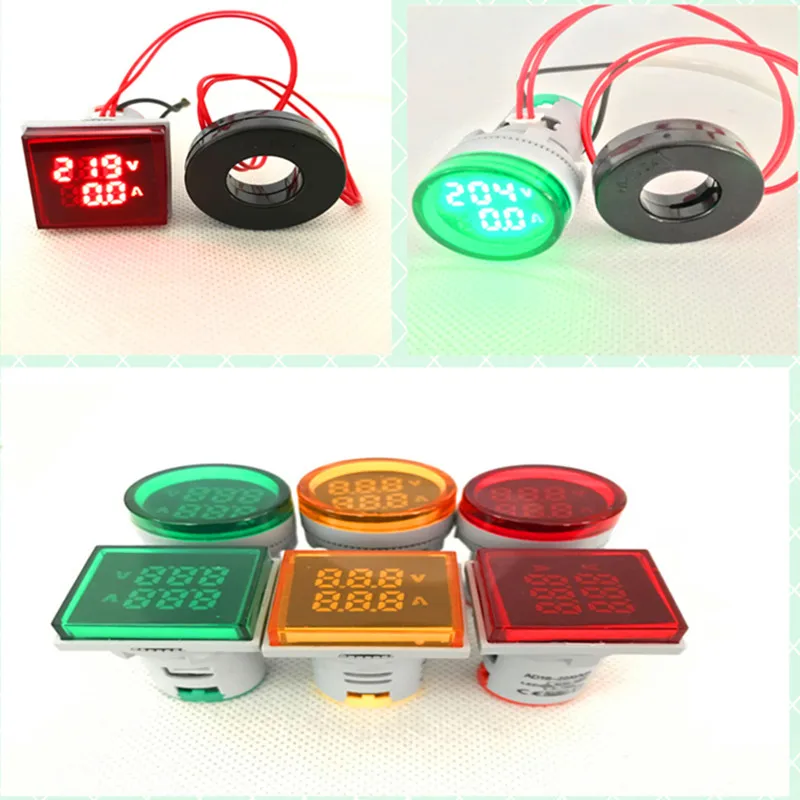 Цифровой вольтметр амперметр с двойным дисплеем ac0-500v встроенный круглого типа |