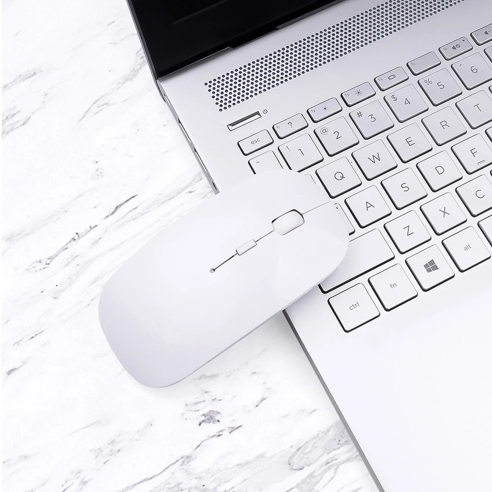 

kebidumei 2 In 1 Wireless Dual Mode Bluetooth 5.0 + 2.4Ghz Mouse 1600 DPI Ultra-thin Ergonomic Portable Optical Mice For PC