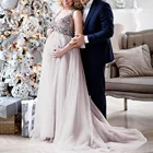 Сексуальные Платья для беременных для фотосъемки для женщин на бретельках с V-образным вырезом с блестками коктейльное длинное фотоплатье 2020