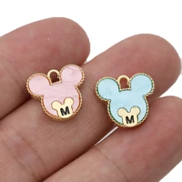 6pcs gold plated mouse cartoon charm pendant for jewelry making earrings bracelet necklace accessories diy craft findings