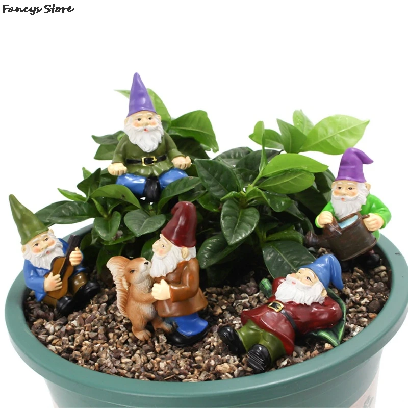 

Mini Dwarf Decoration Family Miniature Vegetable Garden Garden Potted Resin Goblin Singing And Dancing Cute Ornaments Grassland