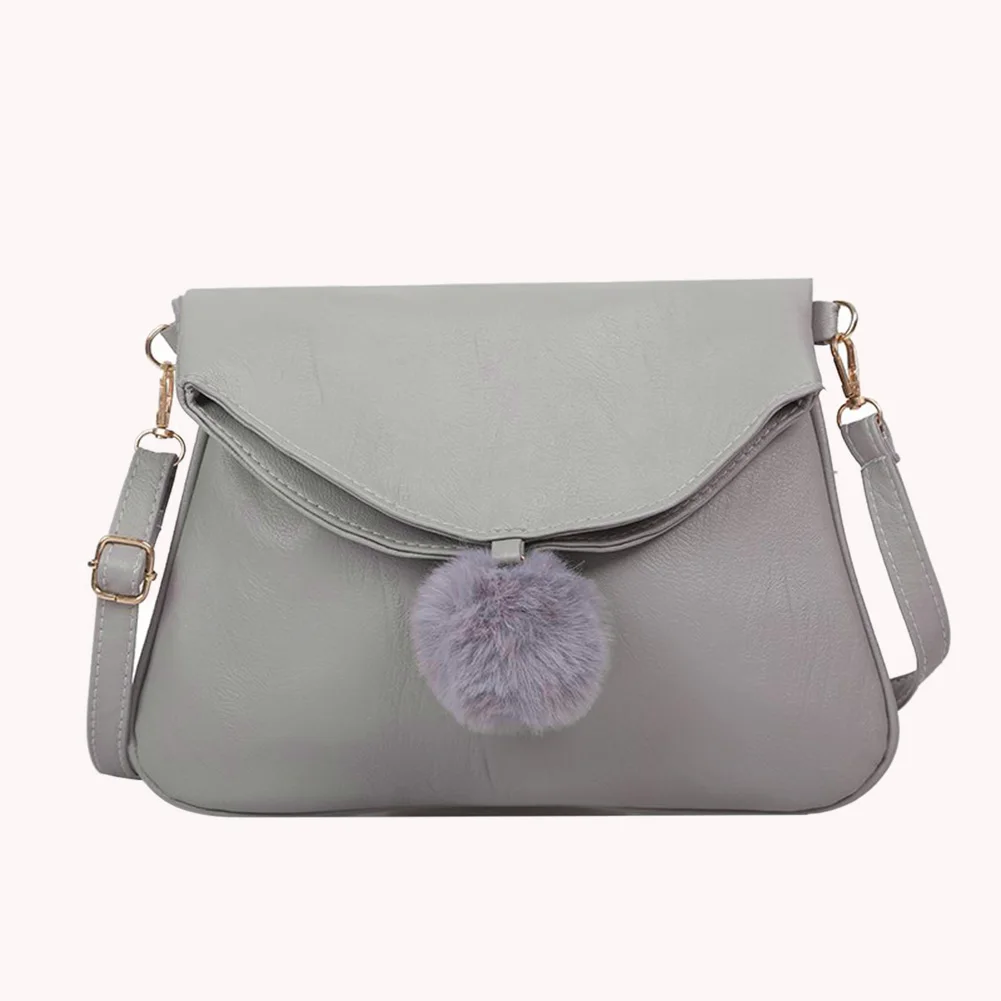 

Vintage Hairball Street Purse Envelope Shoulder Bag Leather Women Messenger Tote Fashion Exquisite Shopping Bag