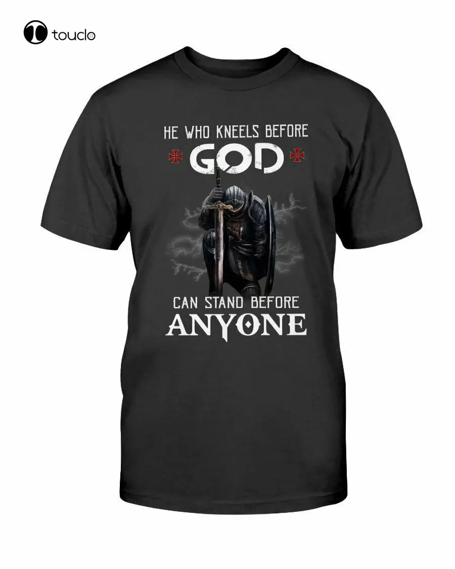 

Christian Knight Templar T-Shirt Warrior Of Christ Crusader Tee Kneel Before God Tee Shirt unisex