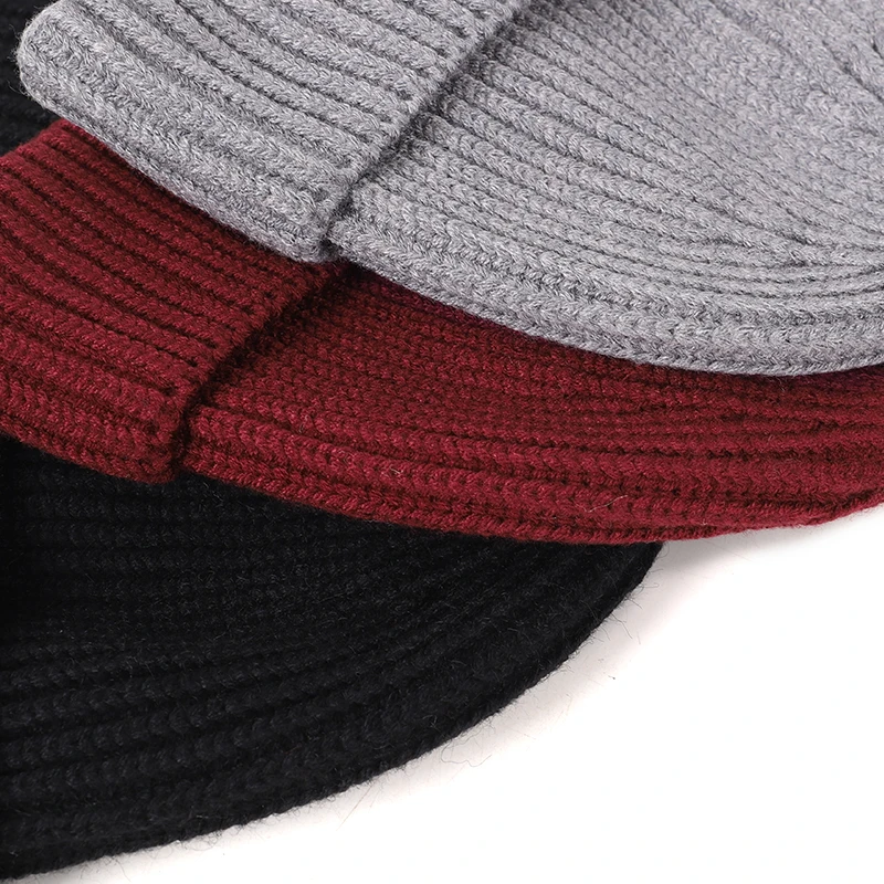 Шапка вязаная утепленная однотонная унисекс | Аксессуары для одежды